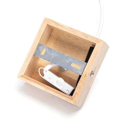 Aigostar - Lustră din lemn pe cablu 1xE27/60W/230V lemn de pin