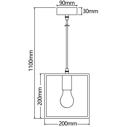 Aigostar - Lustră din lemn pe cablu 1xE27/60W/230V lemn de pin
