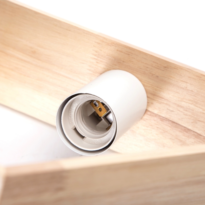 Aigostar - Lustră din lemn pe cablu, 1xE27/60W/230V, pin