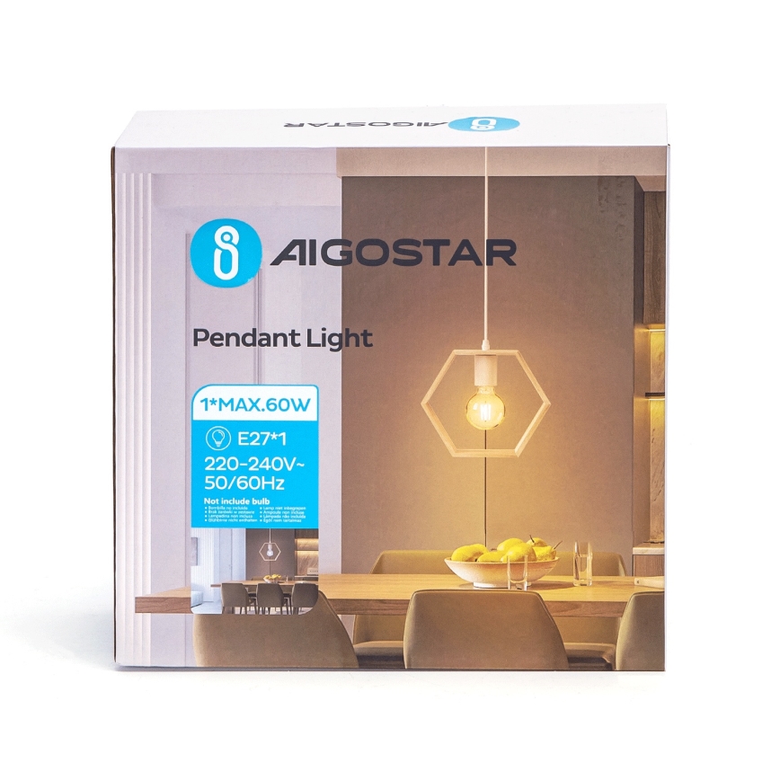 Aigostar - Lustră LED din pin pe cablu 1xE27/9W/230V 2200K