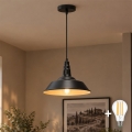 Aigostar - Lustră LED pe cablu 1xE27/60W/230V, diametru 36 cm, neagră