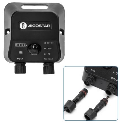 Aigostar - Lustră solară LED cu senzor 2xLED/70W/12V 12000 mAh 6500K IP65 Ø 12 cm + telecomandă