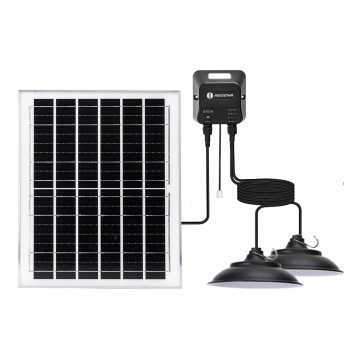 Aigostar - Lustră solară LED 2xLED/70W/12V 12000 mAh 6500K IP65 diam. 23,5 cm + telecomandă