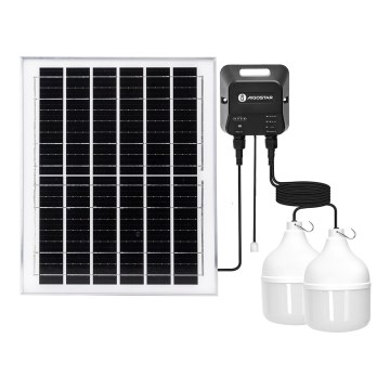 Aigostar - Lustra solară LED 2xLED/70W/12V 12000 mAh 6500K IP65 Ø 12 cm, cu telecomandă
