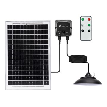 Aigostar - Lustră solară LED cu senzor, 70W/12V, 6000 mAh, 6500 K, Ø 23,5 cm + telecomandă