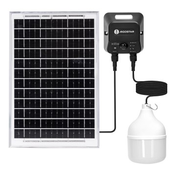 Aigostar - Lustră solară LED cu senzor LED/70W/12V 6000 mAh 6500K IP65 Ø 12 cm + telecomandă