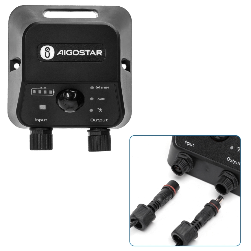 Aigostar - Lustră solară LED cu senzor LED/70W/12V 6000 mAh 6500K IP65 Ø 12 cm + telecomandă