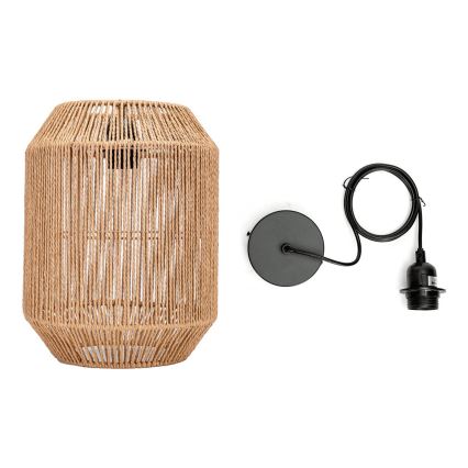 Aigostar - Lustru suspendat pe cablu 1xE27/60W/230V bej Ø 23 cm