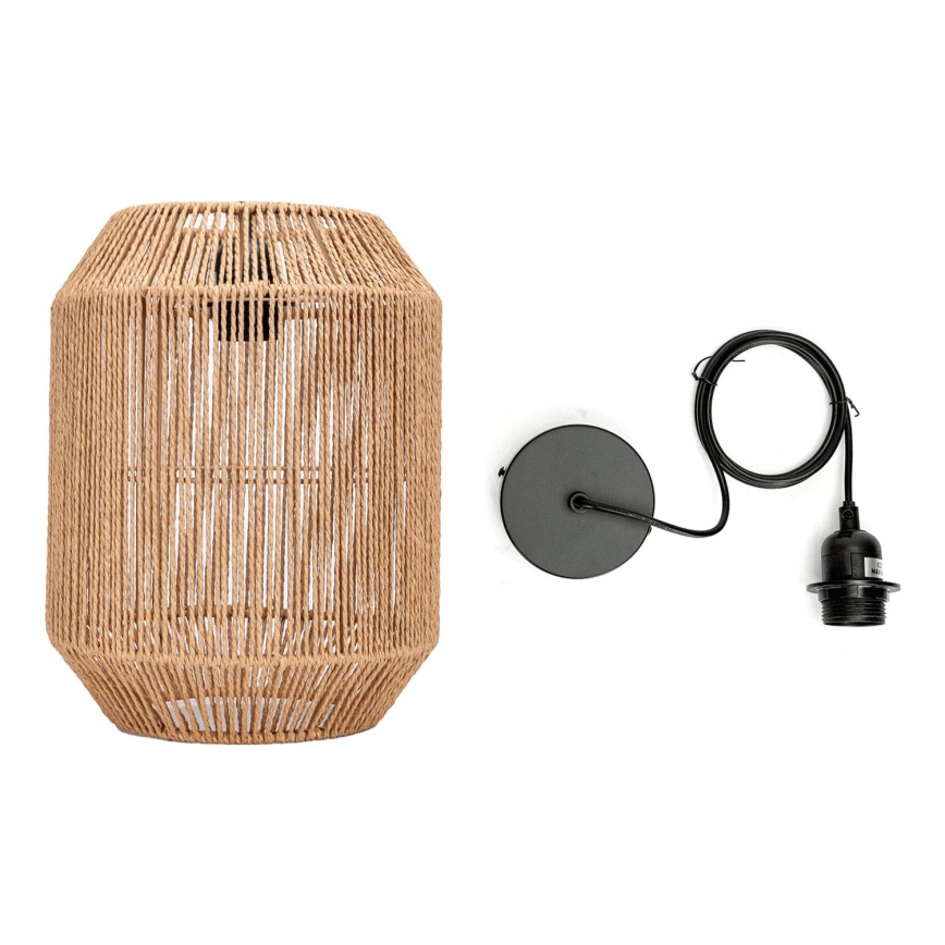 Aigostar - Lustru suspendat pe cablu 1xE27/60W/230V bej Ø 23 cm