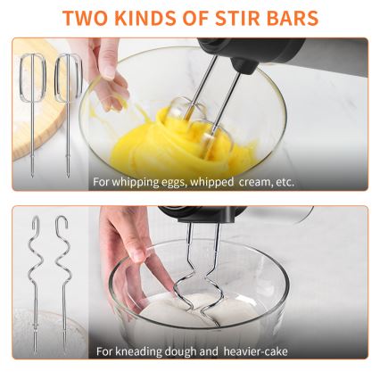 Aigostar - Mixer de mână 300W/230V negru/crom mat