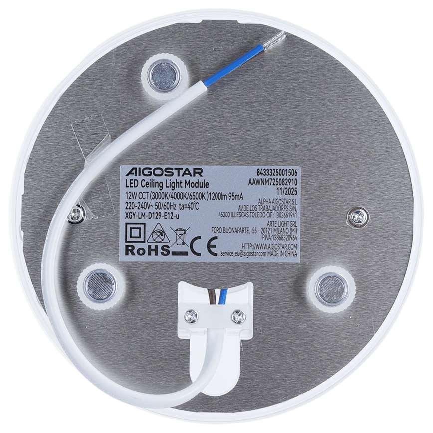 Aigostar - Modul LED magnetic 12W 230V 3000/4000/6500K
