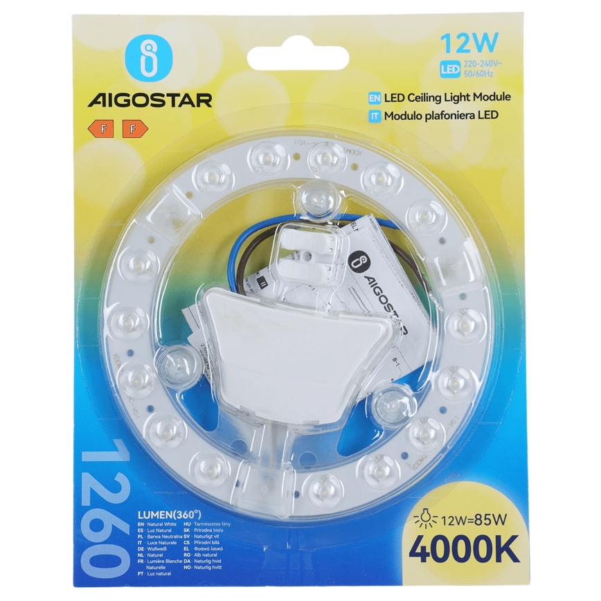 Aigostar - Modul LED magnetic, 12W, 230V, 4000K