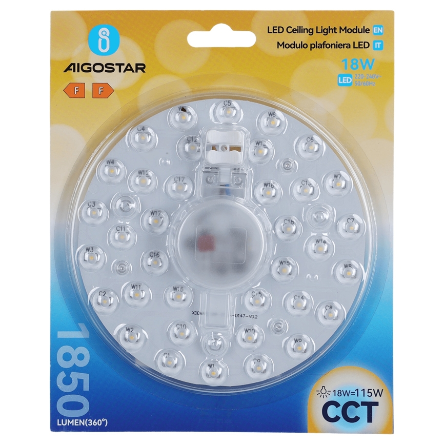 Aigostar - Modul LED magnetic 18W/230V 3000/4000/6500K
