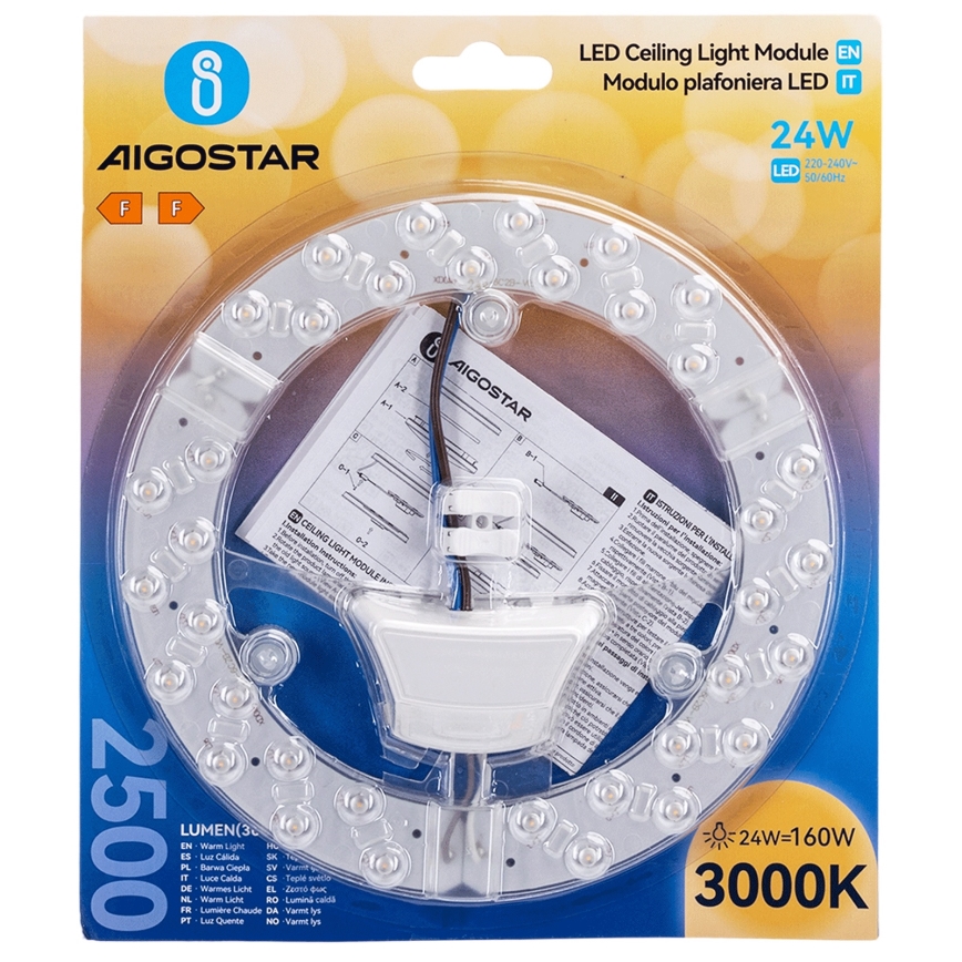 Aigostar - Modul LED magnetic 24W 230V 3000K