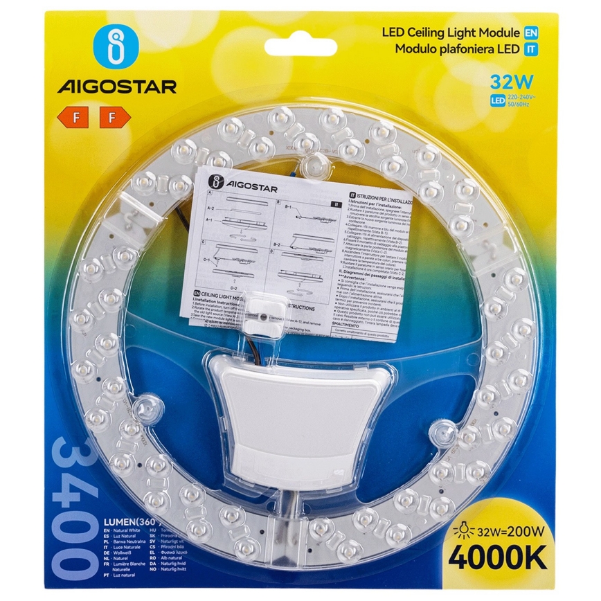Aigostar - Modul LED magnetic, 32W, 230V, 4000K
