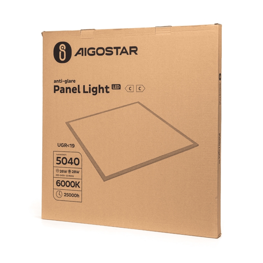 Aigostar - Panou LED încastrat pentru tavan casetat 28W/230V Eficiență ridicată UGR19 6000K 59,5x59,5 cm