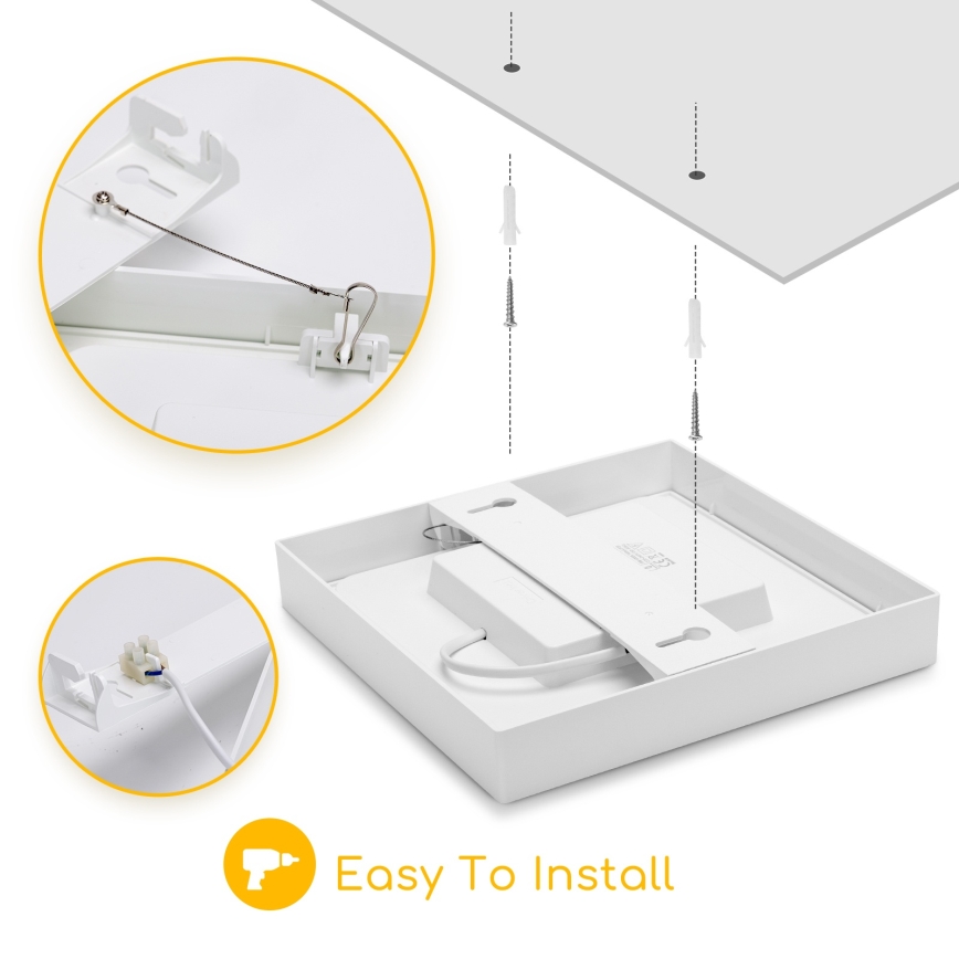 Aigostar - Plafonieră LED aplicată LED/6W/230V 3000K 12,2x12,2 cm albă