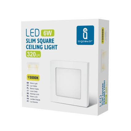 Aigostar - Plafonieră LED aplicată LED/6W/230V 3000K 12,2x12,2 cm albă