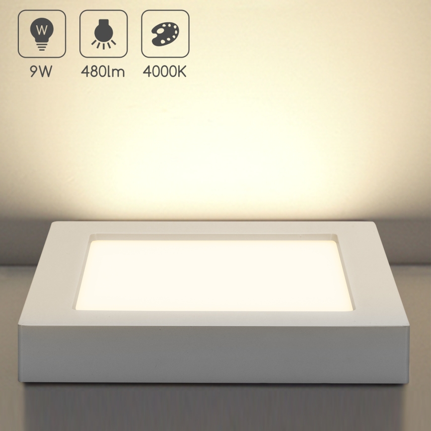 Aigostar - Plafonieră LED aplicată LED/9W/230V 4000K 12,2x12,2 cm albă