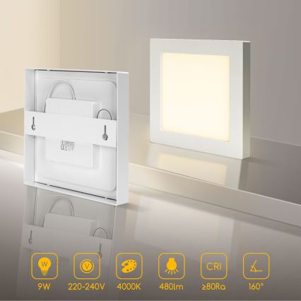 Aigostar - Plafonieră LED aplicată LED/9W/230V 4000K 12,2x12,2 cm albă