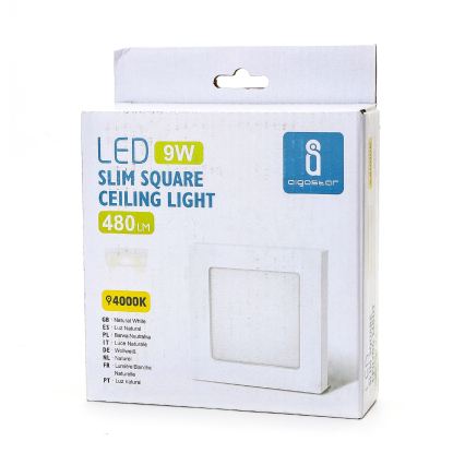 Aigostar - Plafonieră LED aplicată LED/9W/230V 4000K 12,2x12,2 cm albă