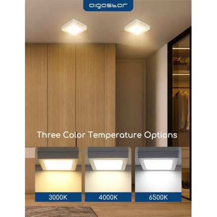 Aigostar - Plafonieră LED aplicată pe tavan, 18W, 230V, 3000K, 22,6x22,6 cm, albă