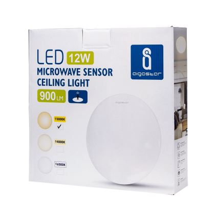Aigostar - Plafonieră LED cu senzor, 12 W, 230 V, 3000 K, Ø 28 cm