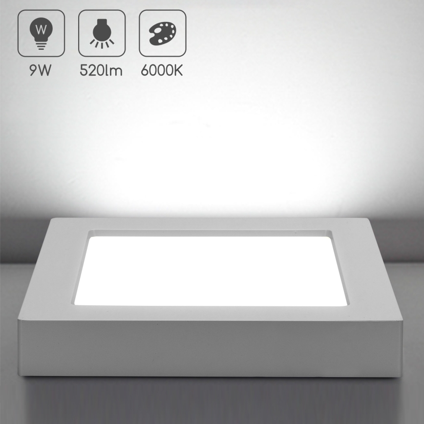 Aigostar - Plafonieră LED de tavan aplicată LED/9W/230V 6000K 12,2x12,2 cm alb