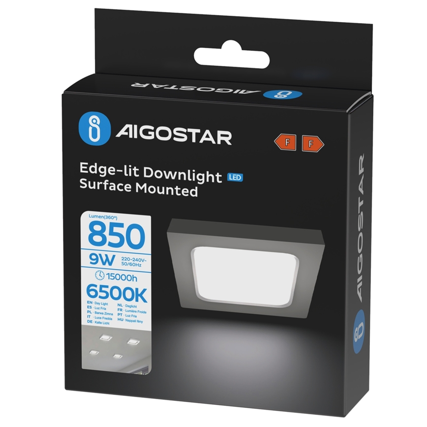 Aigostar - Plafonieră LED de tavan aplicată LED/9W/230V 6000K 12,2x12,2 cm alb