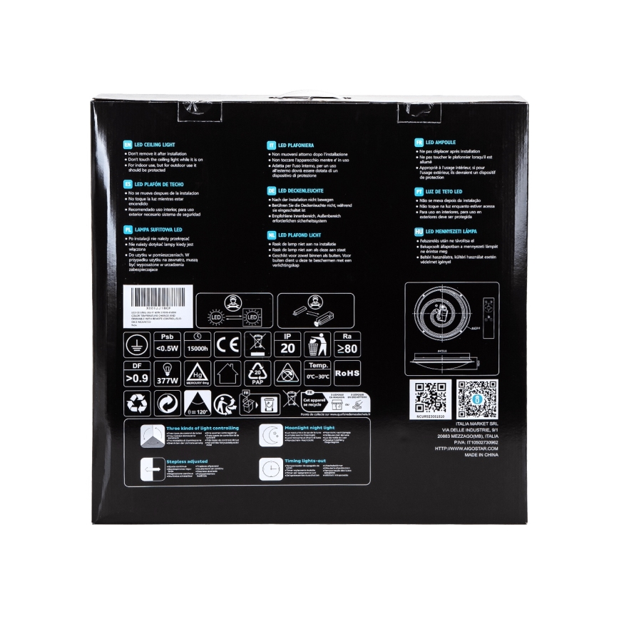 Aigostar - Plafonieră LED dimabilă LED/60W/230V 2700-6500K pr. 52,7 cm crom + telecomandă