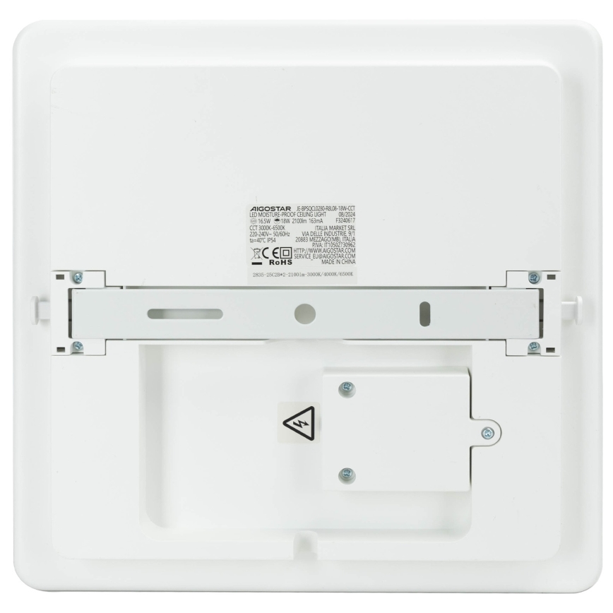 Aigostar - Plafonieră LED reglabilă pentru baie LED/18W/230V 3000K-6500K IP54 + telecomandă