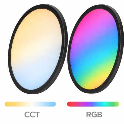 Aigostar - Plafonieră LED RGBW dimabilă MESH, 36W/230V, 3000-6500K, neagră + telecomandă