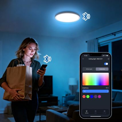 Aigostar - Plafonier LED MESH RGBW dimabil LED/24W/230V 3000-6500K negru + telecomandă