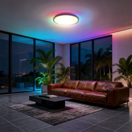 Aigostar - Plafonier LED MESH RGBW dimabil LED/24W/230V 3000-6500K negru + telecomandă