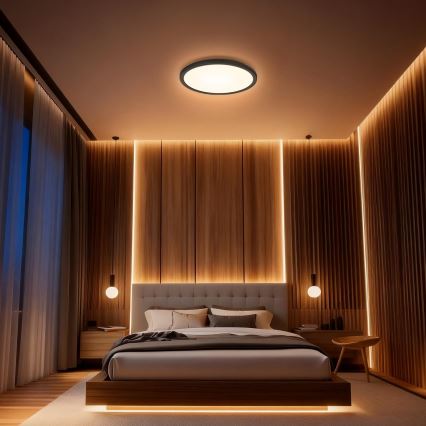 Aigostar - Plafonier LED MESH RGBW dimabil LED/24W/230V 3000-6500K negru + telecomandă