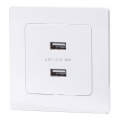 Aigostar - priză de alimentare USB cu ramă, 2 x USB-A, alb