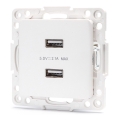 Aigostar - Priză de alimentare USB fără ramă, 2x USB-A, albă