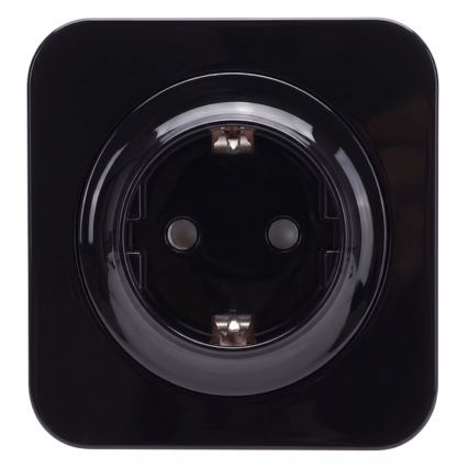 Aigostar - Priză de perete cu ramă SCHUKO 250V/16A neagră