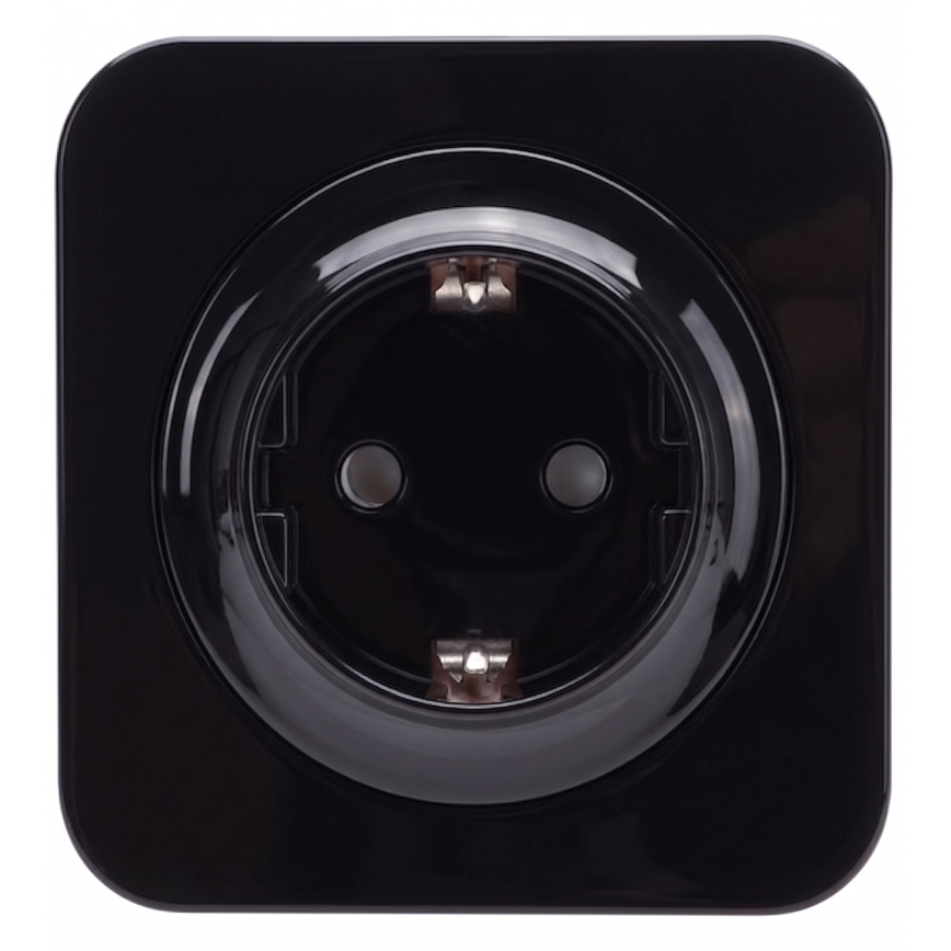 Aigostar - Priză de perete cu ramă SCHUKO 250V/16A neagră