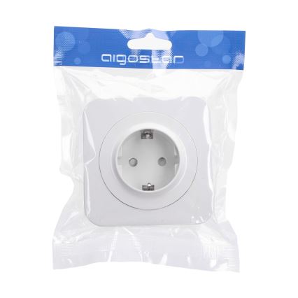 Aigostar - Priză de perete cu ramă SCHUKO, 250V, albă