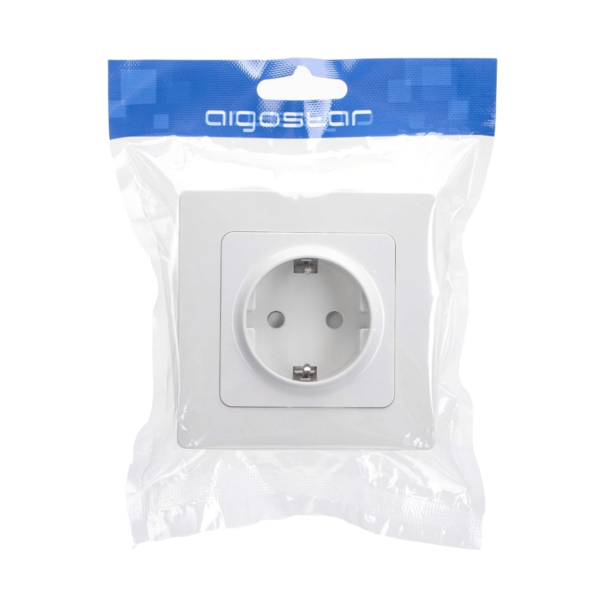 Aigostar - Priză de perete SCHUKO 250V cu ramă, albă