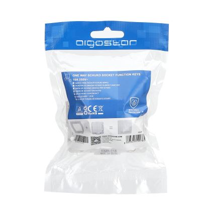 Aigostar - Priză de uz casnic fără ramă SCHUKO 250V albă