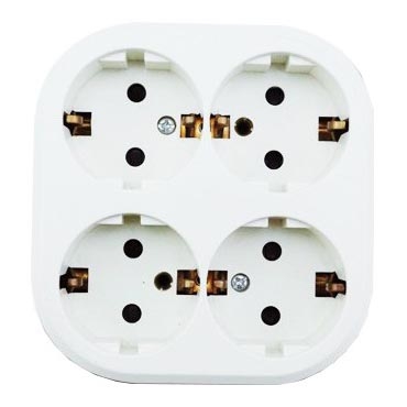 Aigostar - Priză de uz casnic SCHUKO, 4 prize, 250 V / 16 A