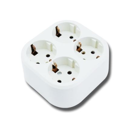 Aigostar - Priză de uz casnic SCHUKO, 4 prize, 250 V / 16 A