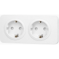 Aigostar - Priză dublă cu ramă SCHUKO 250V/16A, albă