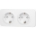 Aigostar - Priză dublă cu ramă SCHUKO 250V/16A, albă