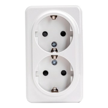 Aigostar - Priză dublă de perete SCHUKO 250V albă