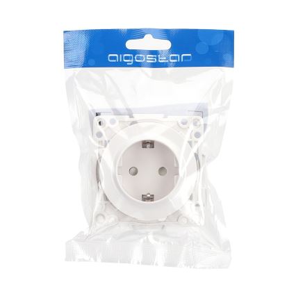 Aigostar - Priză SCHUKO fără ramă, 250V/16A, albă