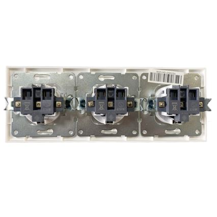 Aigostar - Priză triplă de perete cu ramă SCHUKO 230 V, albă
