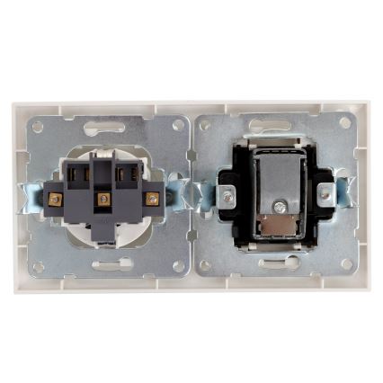 Aigostar - Priză TV și SCHUKO 230 V cu ramă, albă